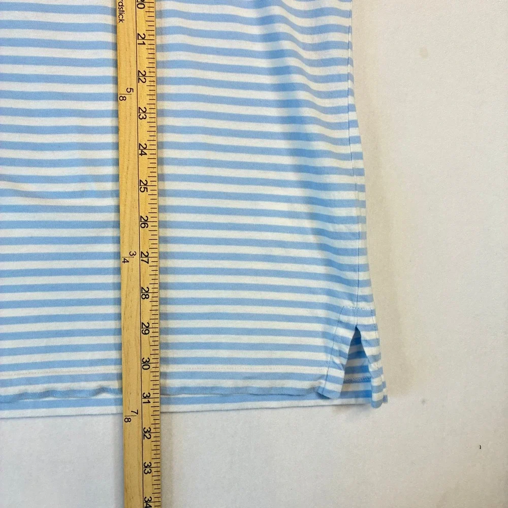 Polo Ralph Lauren Polo Shirt‎ Mens XL Blue White Striped Classic Fit Pocket Pony
